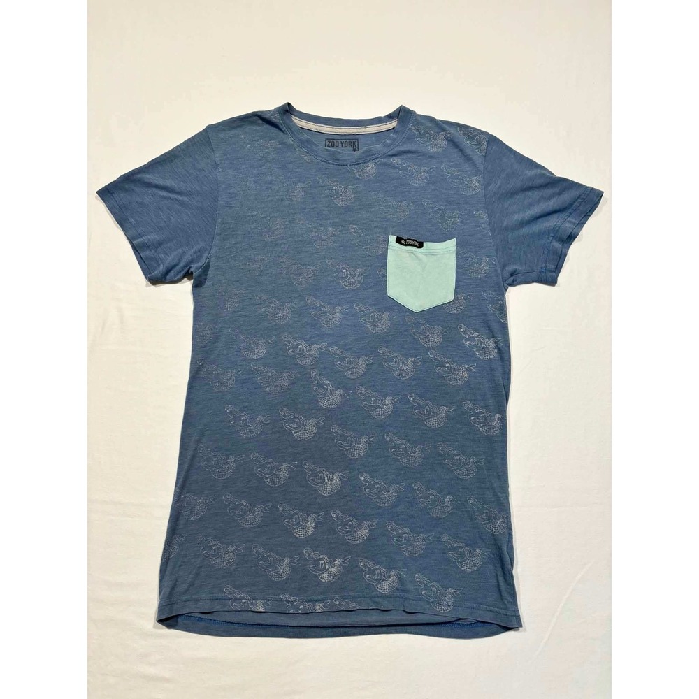 Zoo York Mens Blue Mermaid All Over Print Pocket T-Shirt Size M